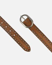 Zwier | Oval Buckle Leather Studded Belt