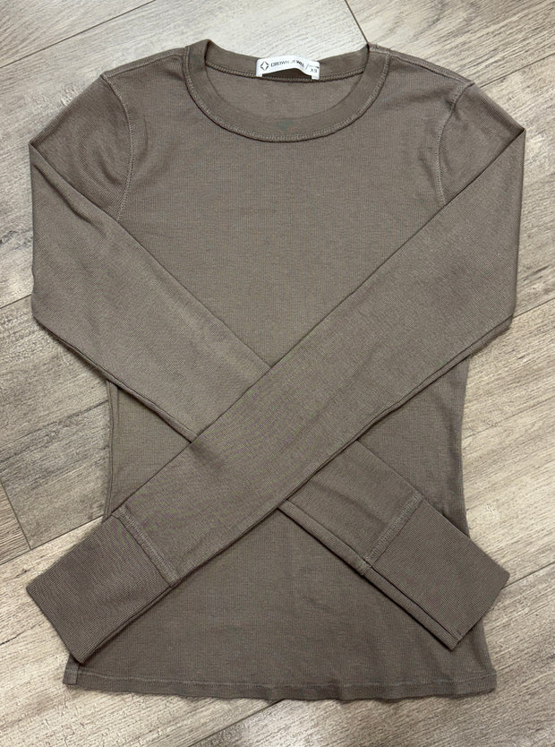 Long Sleeve Ribbed Crew