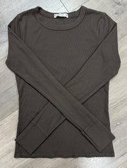 Long Sleeve Ribbed Crew