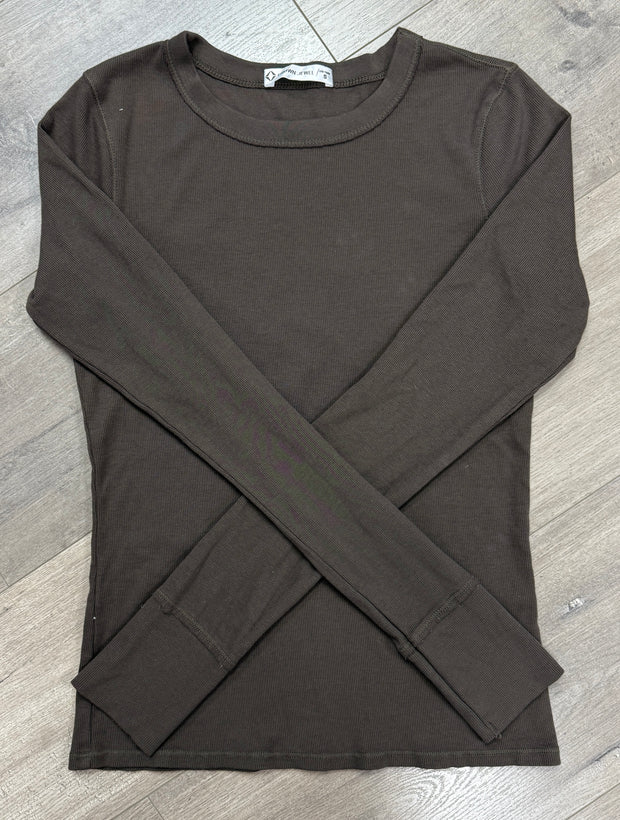 Long Sleeve Ribbed Crew