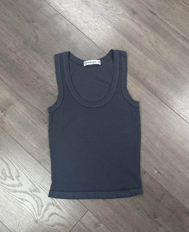 Cropped Scoop Neck Tank