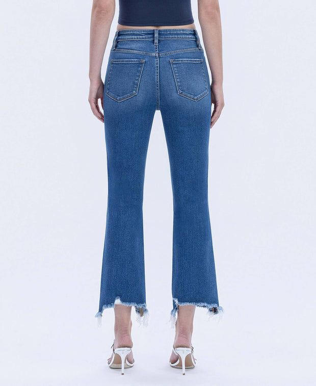 Devi High Rise Kick Crop Flare Jeans