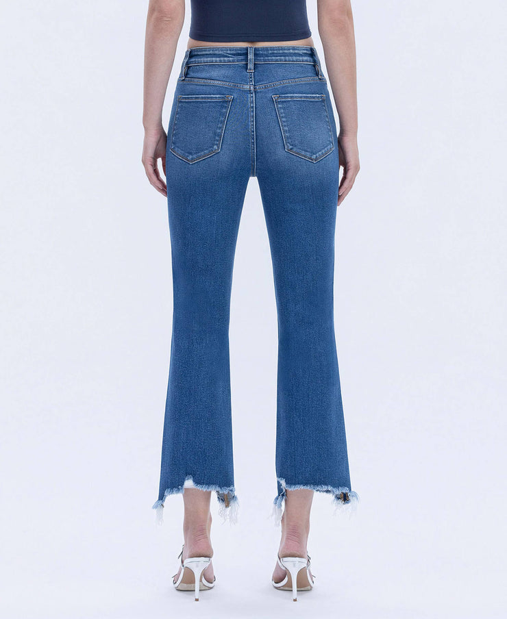 Devi High Rise Kick Crop Flare Jeans