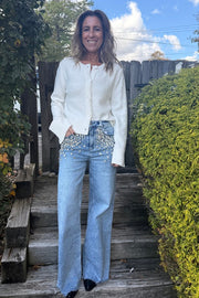 Fiona Sparkle High Rise Wide Leg Jean