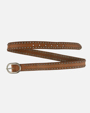Zwier | Oval Buckle Leather Studded Belt
