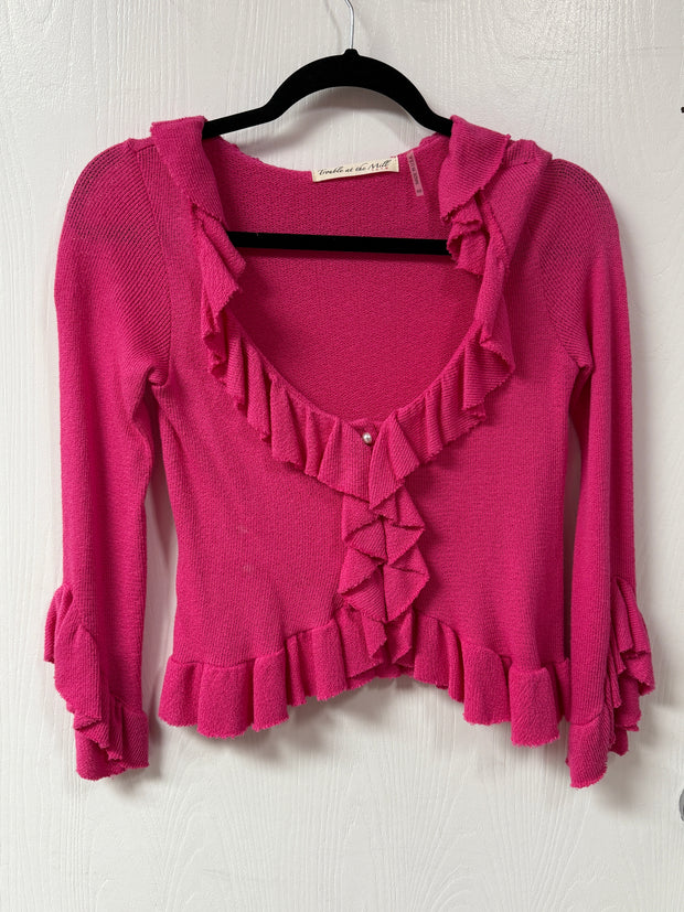 Ruffle Cardigan Sweater