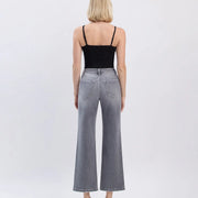 Eden Grey High Rise Ankle Slim Wide Leg Jean