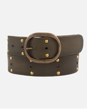 Devi | Antique Brass-Accented Leather Belt