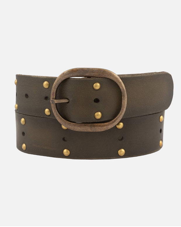 Devi | Antique Brass-Accented Leather Belt