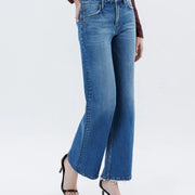 Studded High Rise Wide Leg Jean