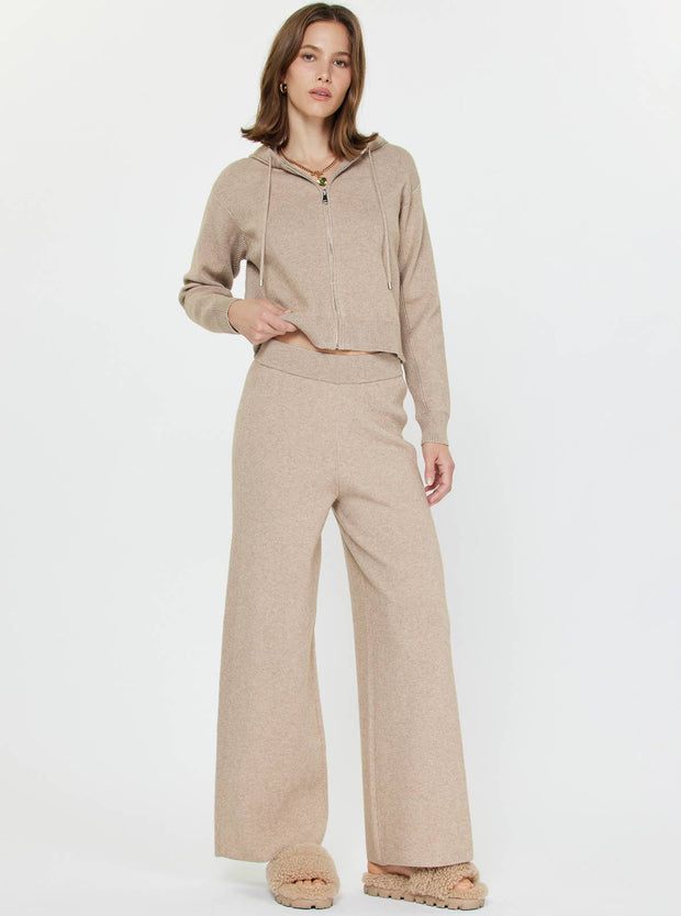 Paige Cropped Knit Hoodie Zip-up