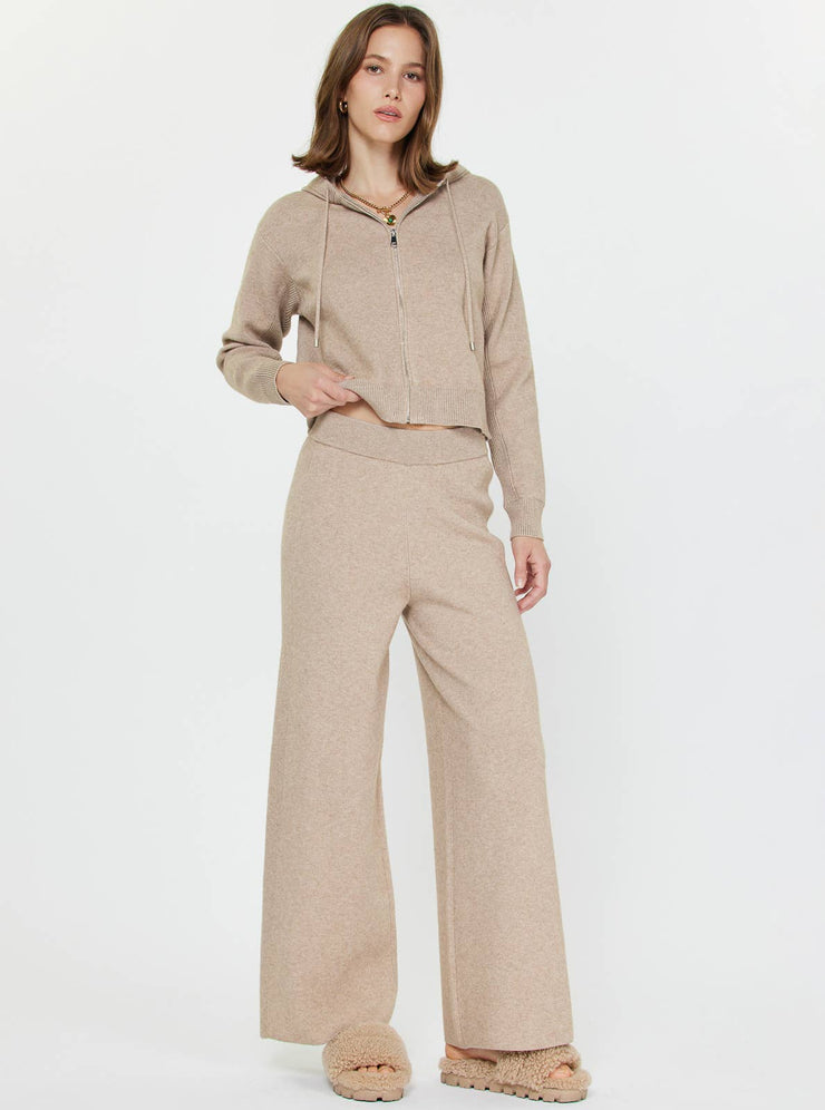 Paige Cropped Knit Hoodie Zip-up