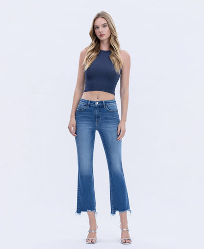 Devi High Rise Kick Crop Flare Jeans