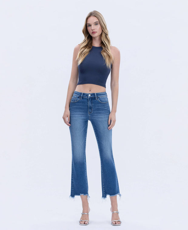 Devi High Rise Kick Crop Flare Jeans