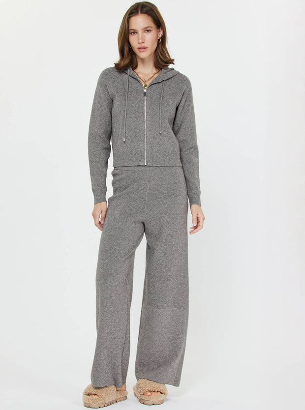 Paige Cropped Knit Hoodie Zip-up