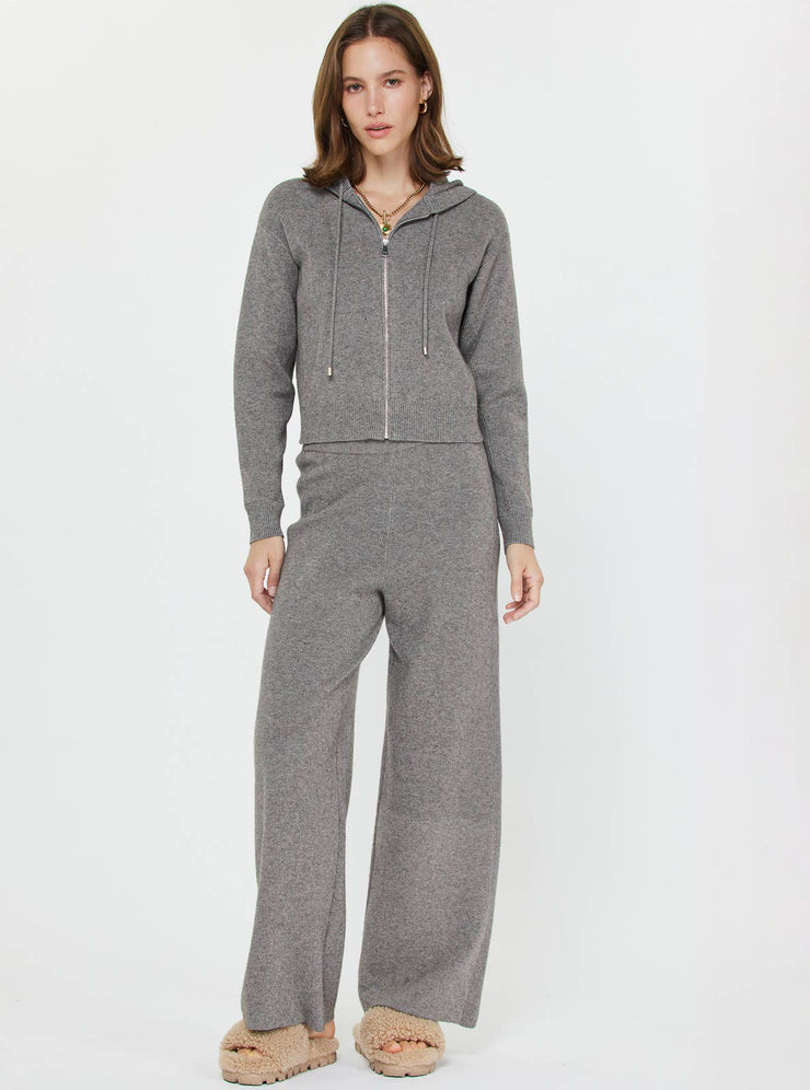 Paige Cropped Knit Hoodie Zip-up