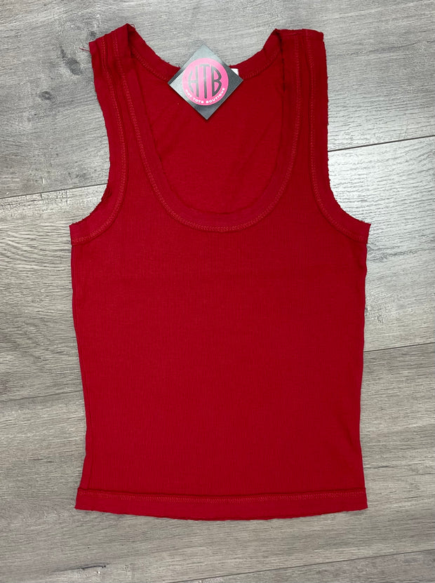 Cropped Scoop Neck Tank