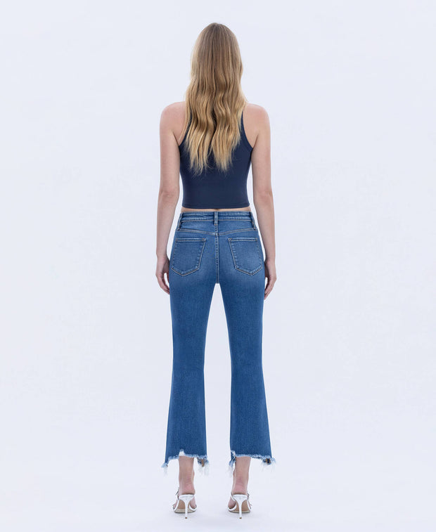 Devi High Rise Kick Crop Flare Jeans