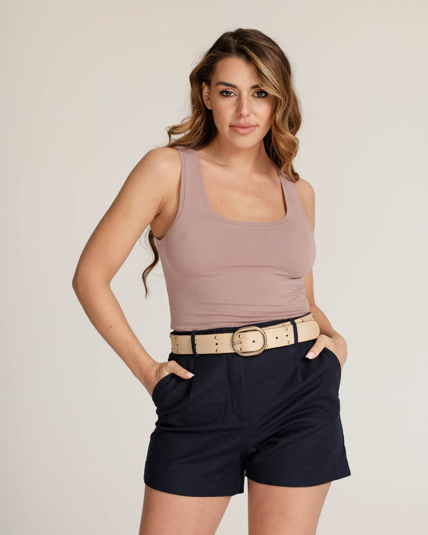 Devi | Antique Brass-Accented Leather Belt