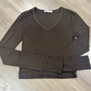 Luxx Long Sleeve Cropped V Neck