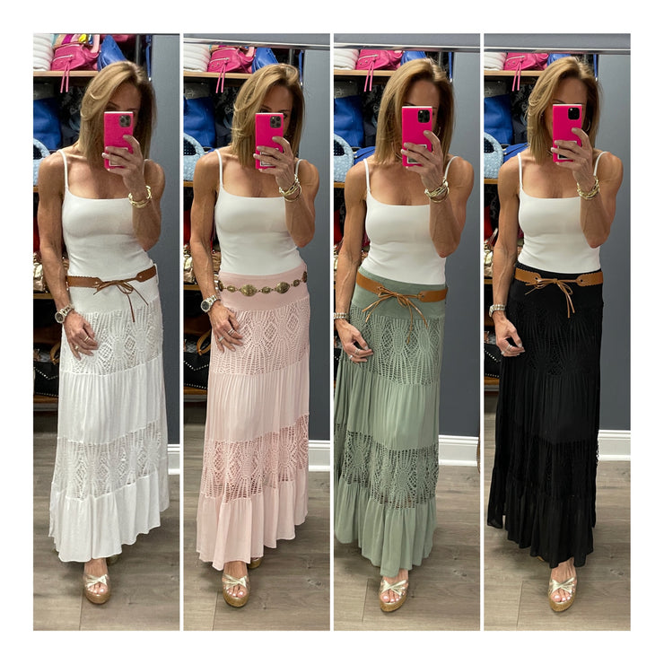 Gito Lace Trim Maxi Skirt