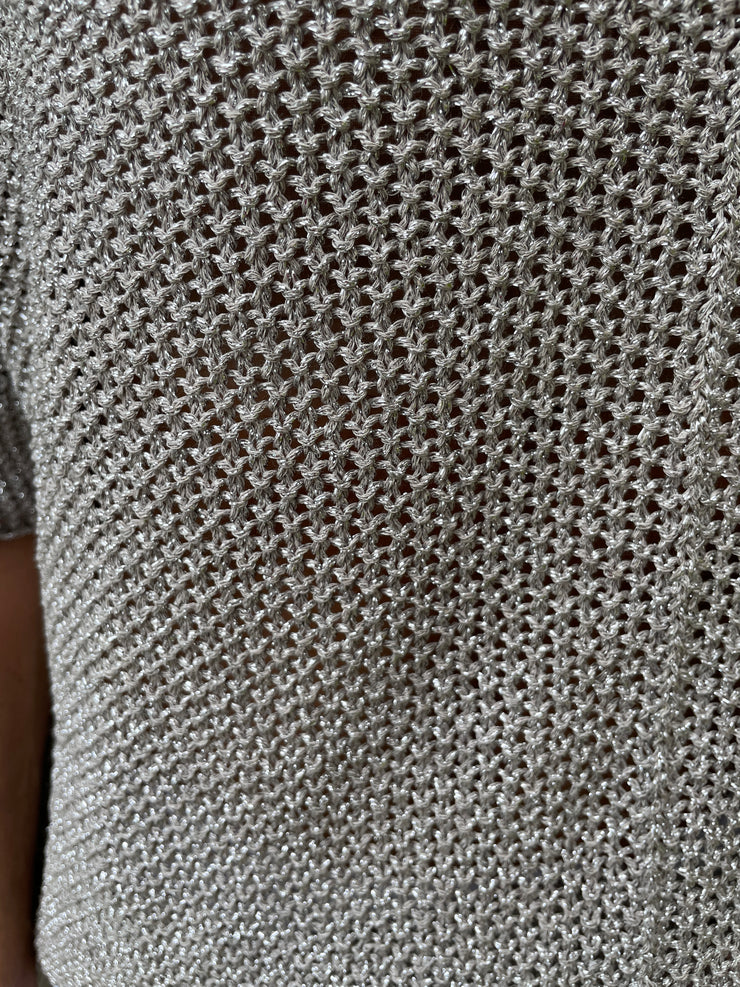 Metallic Crochet Sweater