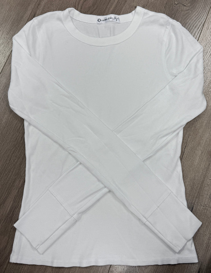 Long Sleeve Ribbed Crew