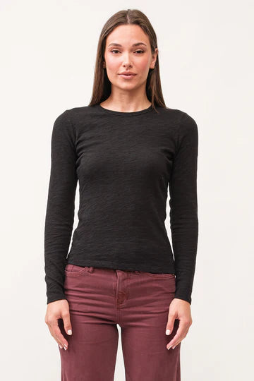 Nona Slub Long Sleeve Crew Neck Tee