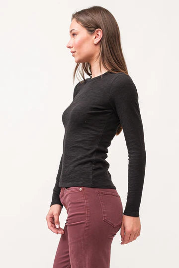 Nona Slub Long Sleeve Crew Neck Tee