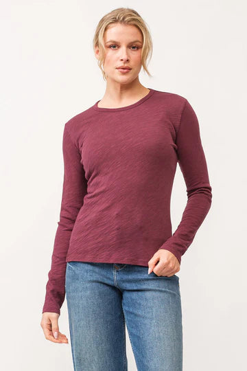 Nona Slub Long Sleeve Crew Neck Tee