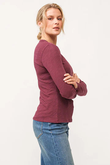 Nona Slub Long Sleeve Crew Neck Tee