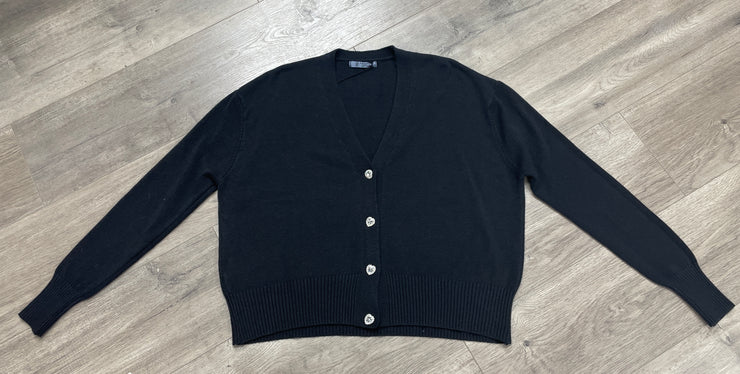 Sweetheart Rhinestone Button Cardigan Sweater