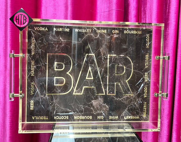 18 x 14 Acrylic Bar Tray with Handles