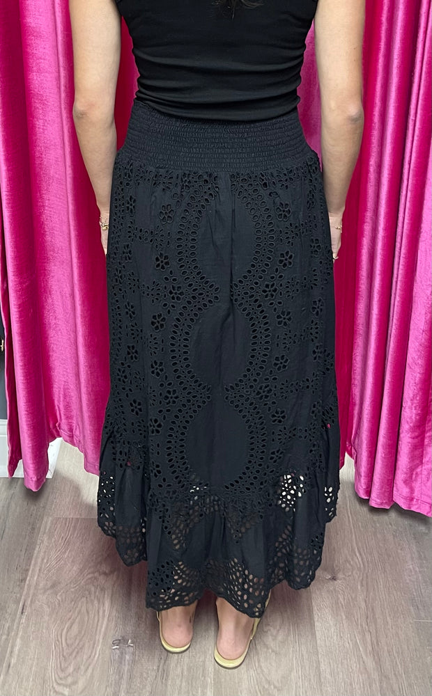 Dae Eyelet Hi Low Skirt