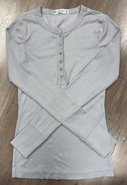 Long Sleeve Ribbed Henley