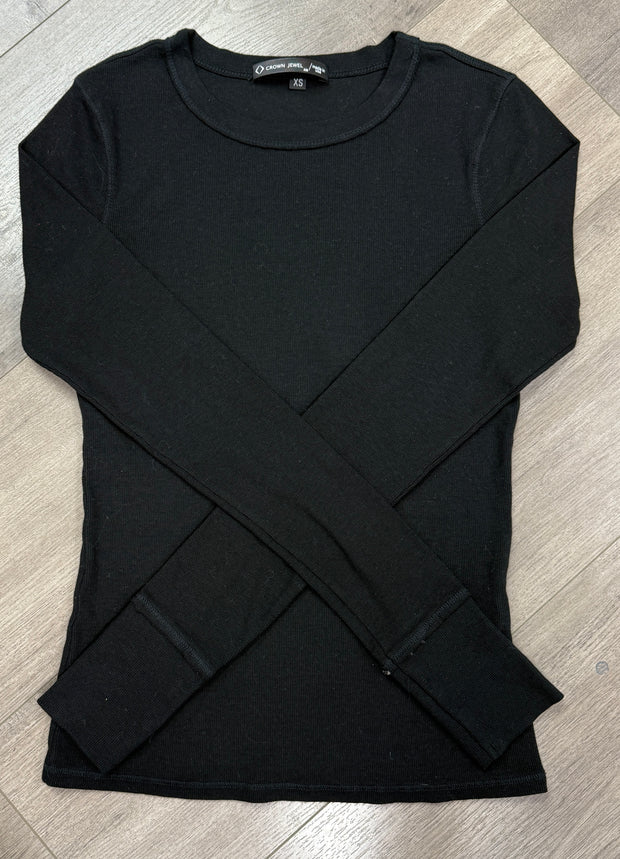 Long Sleeve Ribbed Crew