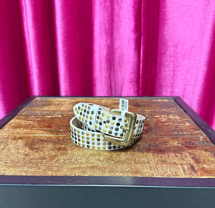 Lil' White Studded Leather Streets Ahead Belt