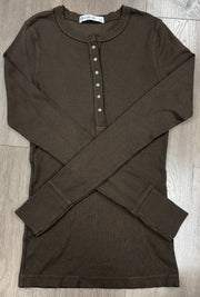 Long Sleeve Ribbed Henley