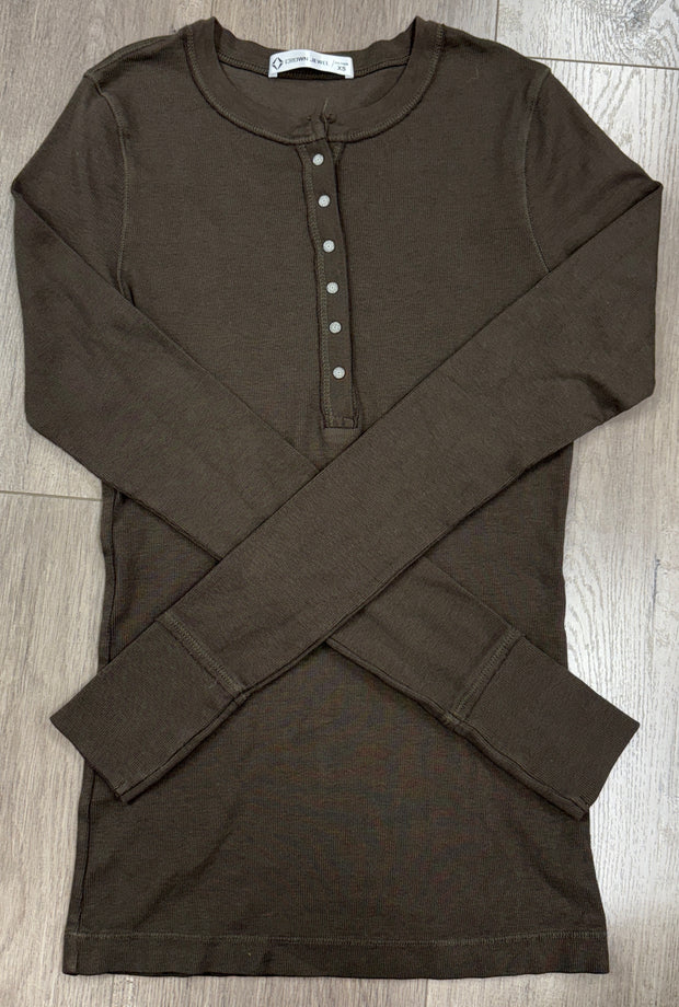 Long Sleeve Ribbed Henley