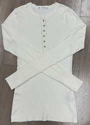 Long Sleeve Ribbed Henley