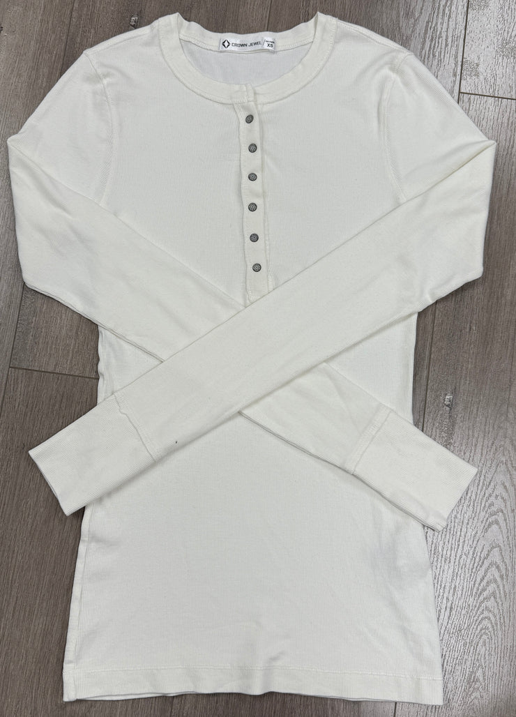 Long Sleeve Ribbed Henley