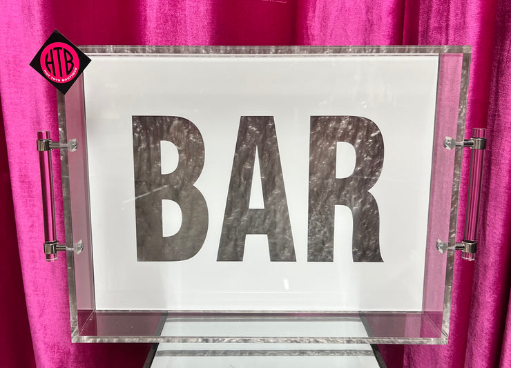 18 x 14 Acrylic Bar Tray with Handles