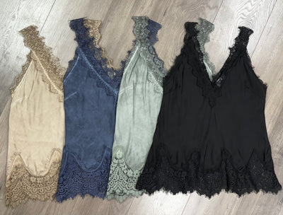 Lace Trimmed Layering Tank