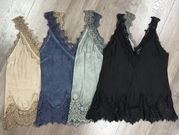 Lace Trimmed Layering Tank
