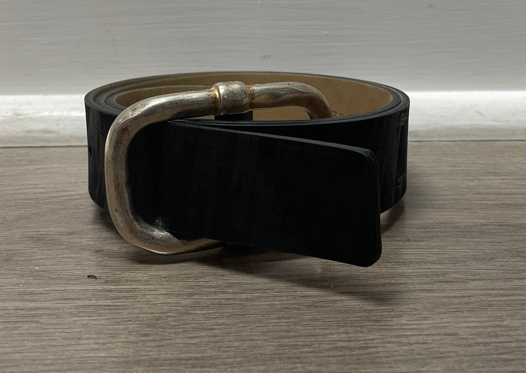 Black Distressed Leather Streets Ahead Belt – HTB Boutique display picture 1