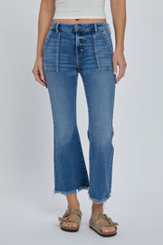 Cargo Pocket Cropped Flare Jean