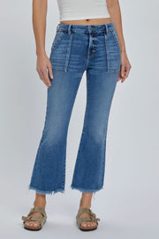 Cargo Pocket Cropped Flare Jean