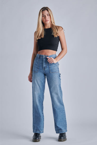 Cargo High Rise Wide Leg Jeans