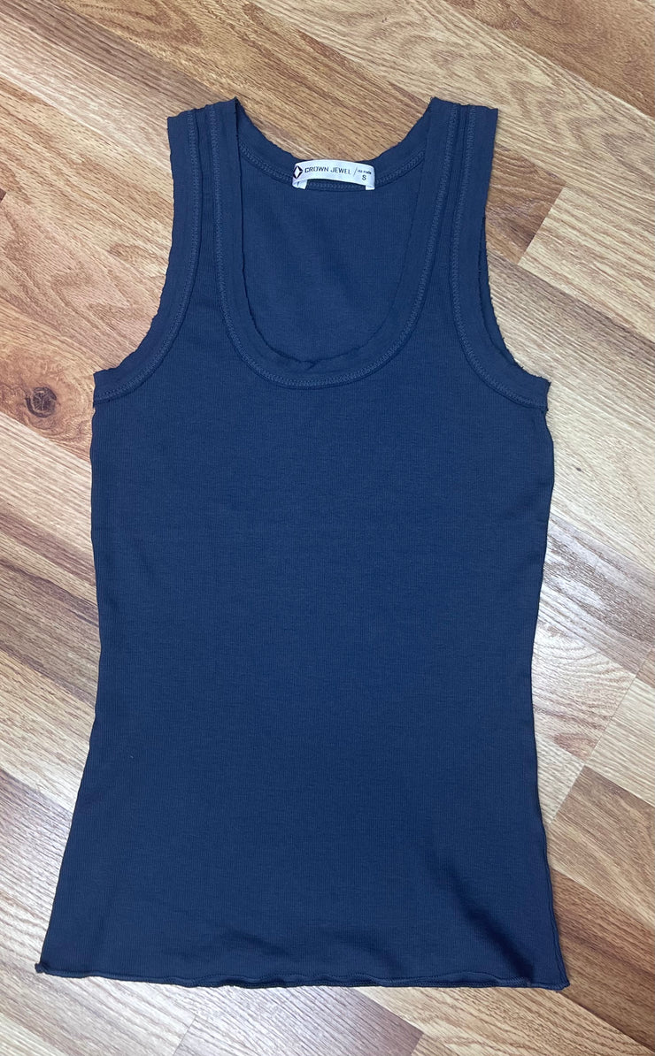 Short Scoop Neck Tank