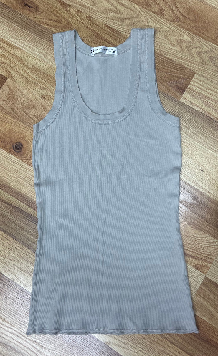 Short Scoop Neck Tank